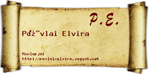 Pávlai Elvira névjegykártya